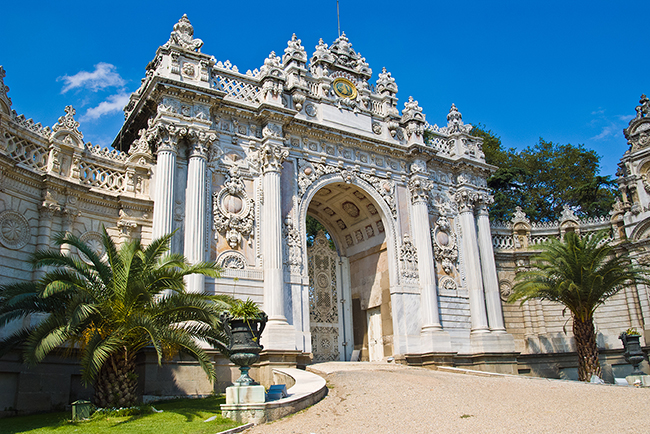 dolmabahce palace and city walls